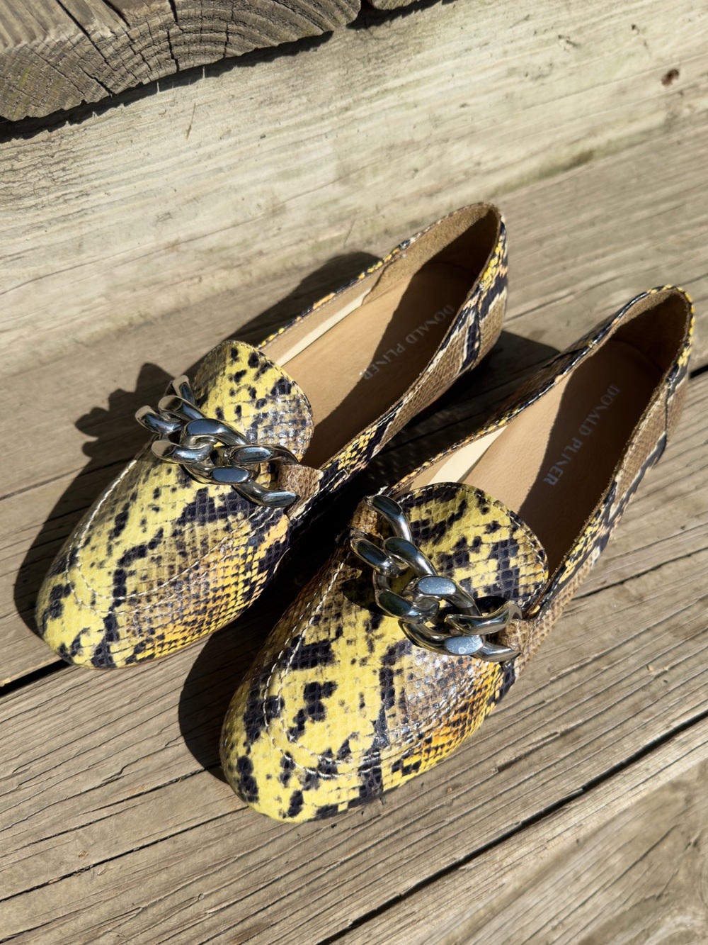 Donald Pliner Leather Snake Embossed Nolin Loafers - Picture 6 of 16